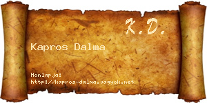 Kapros Dalma névjegykártya